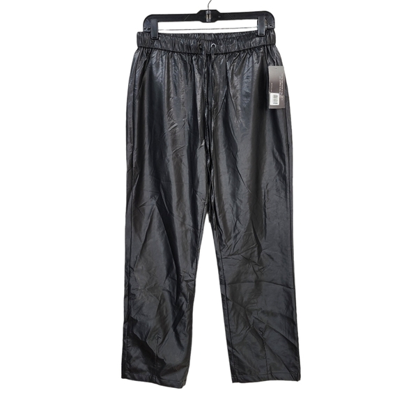 Pinch Women's Black PU Drawstring Waist Pull-On Pants - L - Picture 1 of 6